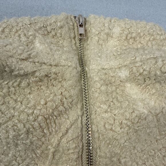 Zara Feather Boucle Cape Sleeve Sweater Women's Size Large - Picture 11 of 11